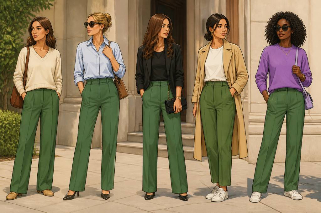 Quelle couleur mettre avec un pantalon vert : les meilleures associations mode