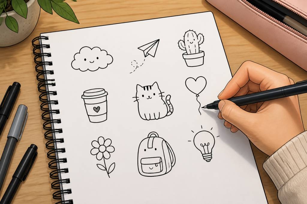 10 petit dessin facile à faire pour débuter en doodle